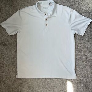 Cubavera White Polo with Wooden Buttons